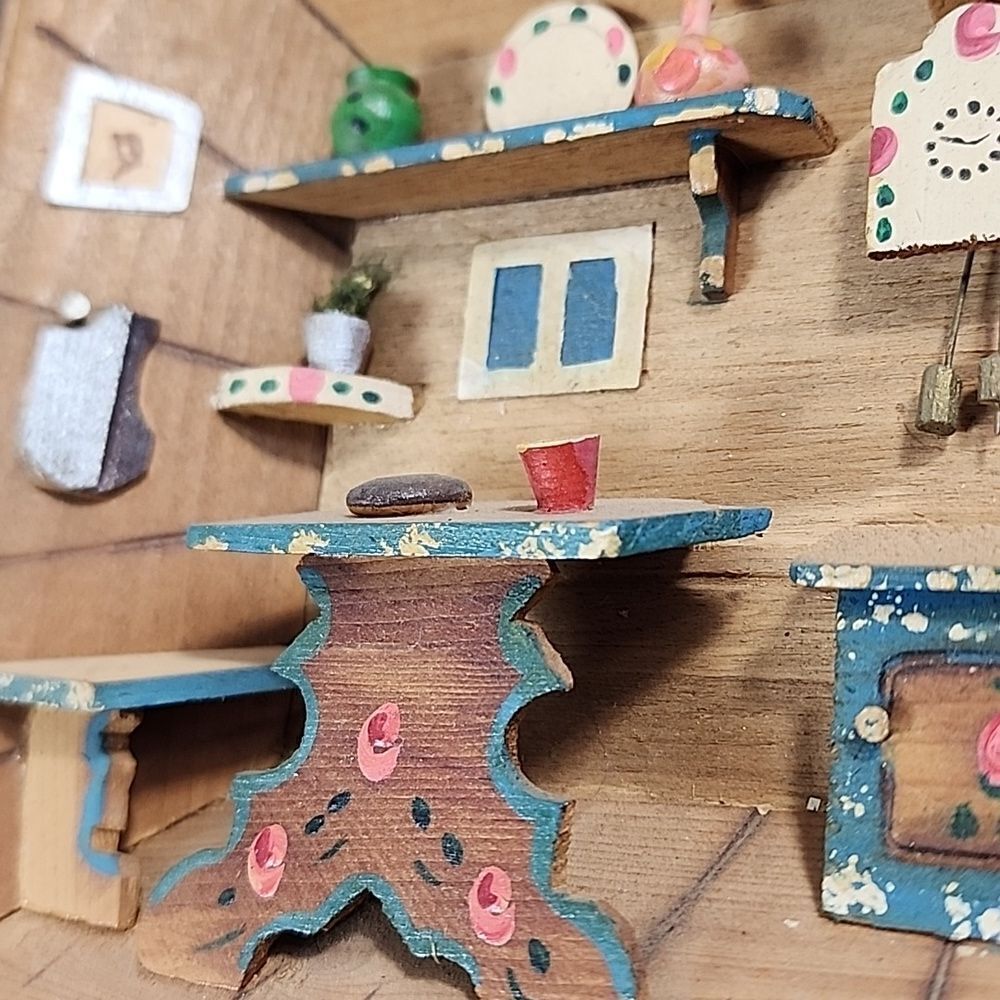 Swiss Rustic Miniature Kitchen Diorama - Picture 2 of 11